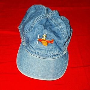 Vintage Denim hat w visor toddler embroidered bunny